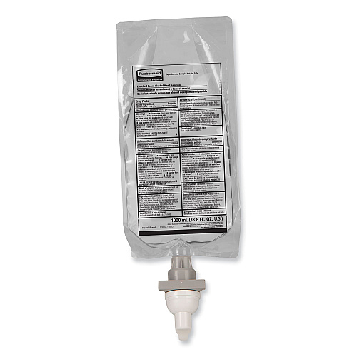Rubbermaid Commercial AutoFoam Refill With Alcohol Foam Hand Sanitizer, Clear, 1,000 mL, Fragrance-Free, 4/Carton (2080803)