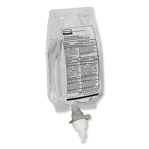 Rubbermaid Commercial AutoFoam Refill With Alcohol Foam Hand Sanitizer, Clear, 1,000 mL, Fragrance-Free, 4/Carton (2080803)