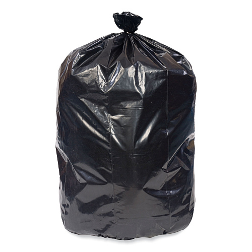 Pitt Plastics Eco Strong Can Liners, 60 gal, 1.35 mil, 38" x 58", Black, Perforated Roll, 100/Carton (EC385812K)