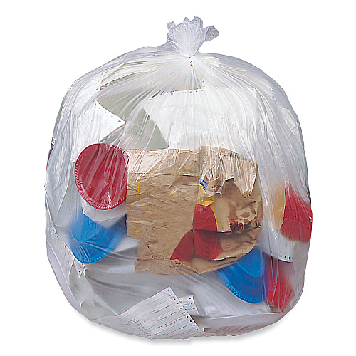 Pitt Plastics Eco Strong Plus Can Liners, 40 gal, 14 mic, 40" x 46", Natural, Perforated Roll, 250/Carton (PCRH404614N)