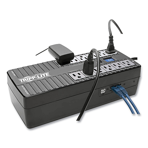Tripp Lite ECO Series Energy-Saving Standby UPS, 12 Outlets, 850 VA, 420 J (ECO850LCD)