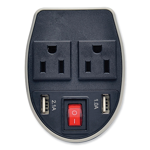 Tripp Lite PowerVerter Ultra-Compact Car Inverter, 200 W, Two AC Outlets/Two USB Ports (PV200CUSB)