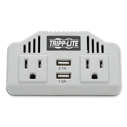 Tripp Lite PowerVerter Ultra-Compact Car Inverter, 400 W, Two AC Outlets/Two USB Ports, 3.1 A (PV400USB)