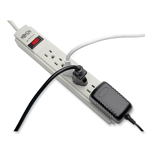Tripp Lite Protect It! Surge Protector, 6 AC Outlets, 4 ft Cord, 790 J, Light Gray (TLP604)