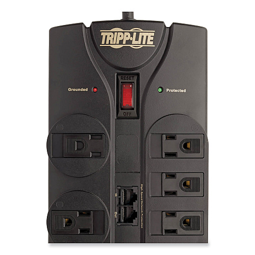 Tripp Lite Protect It! Surge Protector, 8 AC Outlets, 10 ft Cord, 3,240 J, Black (TLP810NET)