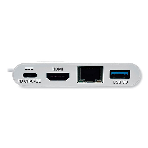 Tripp Lite USB 3.1 Gen 1 USB-C to HDMI Adapter, USB-A/USB-C PD Charging/Gigabit Ethernet, 3", White (U44406NHGUC)