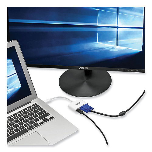 Tripp Lite USB 3.1 Gen 1 USB-C to VGA Adapter, 3", White (U44406NVC)