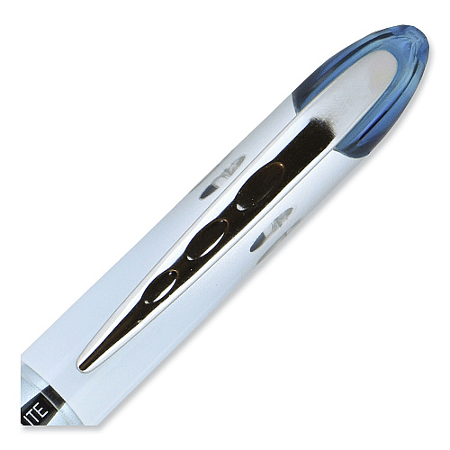 uni-ball VISION ELITE Hybrid Gel Pen, Stick, Bold 0.8 mm, Blue-Infused Black Ink, White/Blue/Clear Barrel (61232)