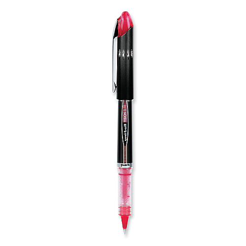 uni-ball VISION ELITE Hybrid Gel Pen, Stick, Extra-Fine 0.5 mm, Red Ink, Black/Red/Clear Barrel 0.5 mm Micro Pen Point - Red Ink - Pigment-based - 1 Each (69022)