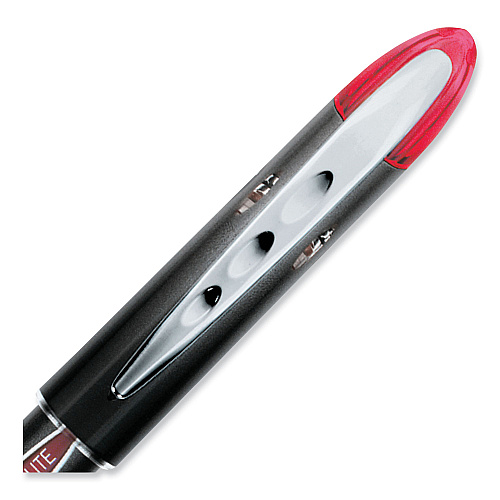 uni-ball VISION ELITE Hybrid Gel Pen, Stick, Extra-Fine 0.5 mm, Red Ink, Black/Red/Clear Barrel 0.5 mm Micro Pen Point - Red Ink - Pigment-based - 1 Each (69022)