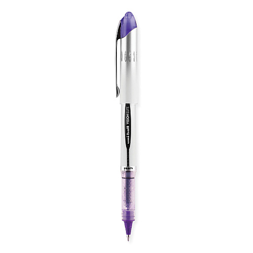 uni-ball VISION ELITE Hybrid Gel Pen, Stick, Bold 0.8 mm, Violet Ink, White/Violet/Clear Barrel (69025)