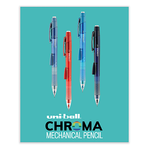 uni-ball Chroma Mechanical Pencil, 0.7 mm, HB (#2), Black Lead, Cobalt Barrel, Dozen 0.7 mm Black Lead - HB, #2 - Cobalt Blue Barrel - 1 Dozen (70134)