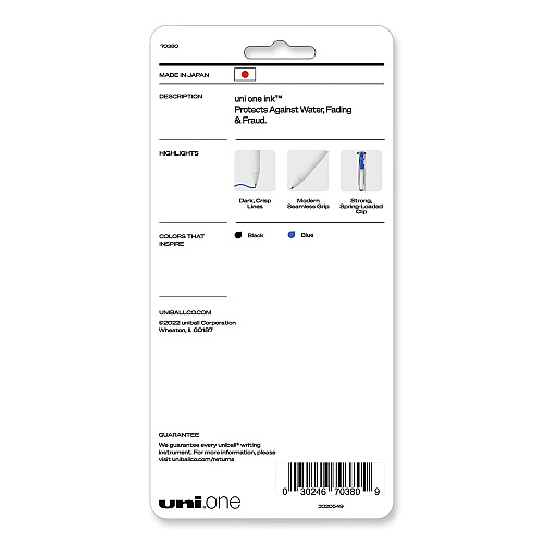 uni-ball uniONE Gel Pen, Retractable, Medium 0.7 mm, Assorted Business Ink Colors, Assorted Barrel Colors, 5/Pack (70380)