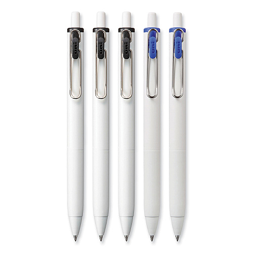 uni-ball uniONE Gel Pen, Retractable, Medium 0.7 mm, Assorted Business Ink Colors, Assorted Barrel Colors, 5/Pack (70380)