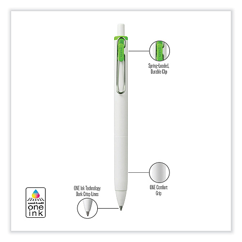 uni-ball uniONE Gel Pen, Retractable, Medium 0.7 mm, Assorted Fashion Ink Colors, Assorted Barrel Colors, 5/Pack (70381)