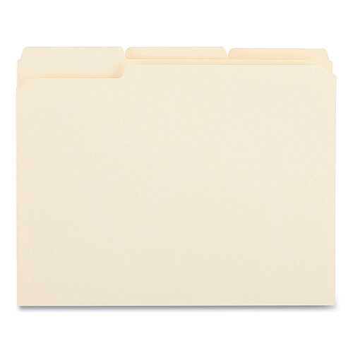 Universal Top Tab File Folders, 1/3-Cut Tabs: Assorted, Letter Size, 0.75" Expansion, Manila, 50/Box (UNV18104)