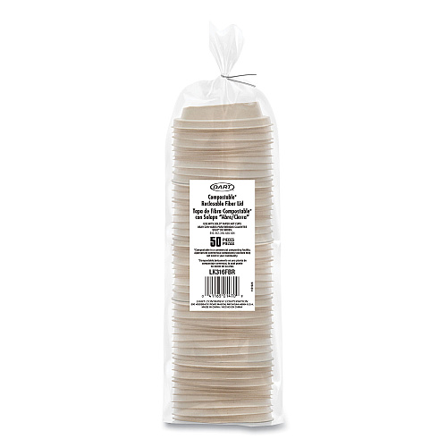 Dart Fiber Lids for Paper Cups, ProPlanet Seal, Fits 10 oz to 24 oz Cups, Tan, 1,000/Carton (LK316FBR)