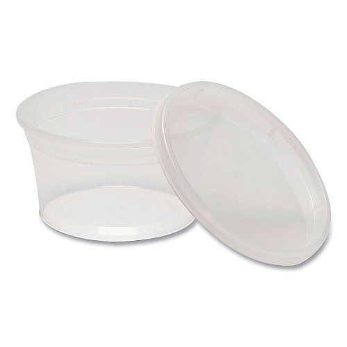 GEN Plastic Deli Container with Lid, 12 oz, Clear, Plastic, 240/Carton (GENDELI12OZ)