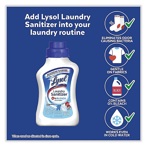 Lysol&reg; Laundry Sanitizer, Crisp Linen, 90 oz. Bottle, 4 Bottles (95872)
