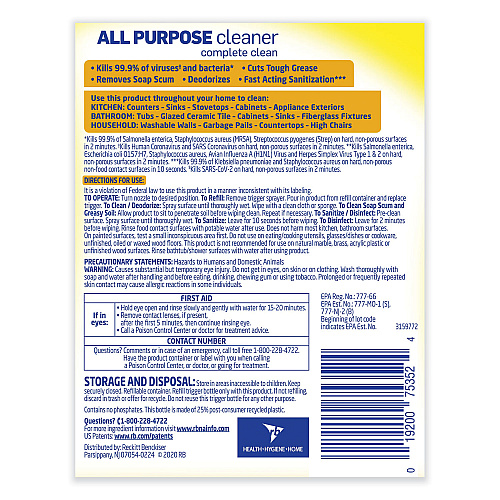 Lysol&reg; All-Purpose Cleaner, Lemon Scent, 32 oz., 12 Spray Bottles (75352CT)