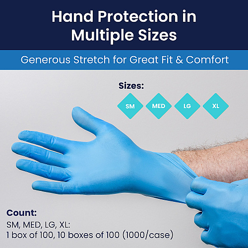 Vyblend Synthetic Vinyl Powder Free 4.5 Mil Gloves Blue Xl, Case Of 1000 (GL-VN104BFX)