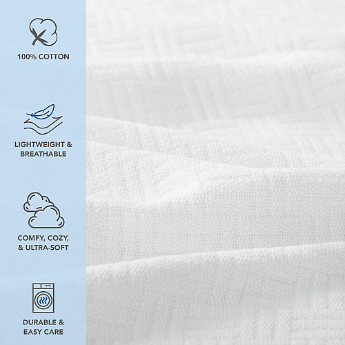 Host & Home Cotton Throw Blanket 50x70 White - Case Of 4 (THROW-COT-5070-WH)