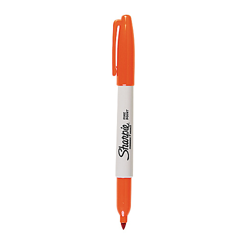 Sharpie Fine Tip Permanent Marker, Fine Bullet Tip, Orange, Dozen (30006)