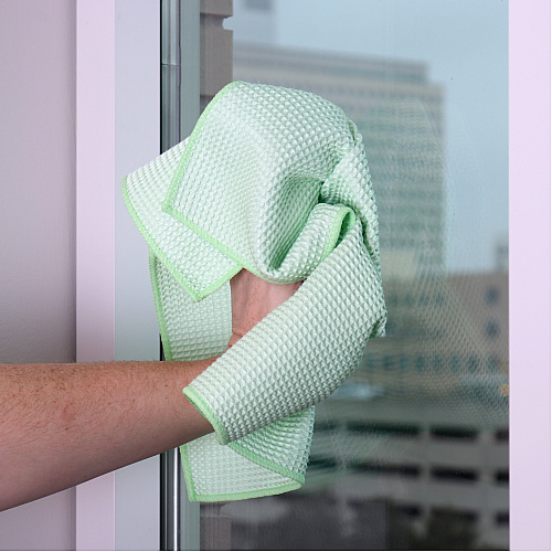 Smart Choice Waffle Cleaning Cloth 16x16 Green, Pack Of 12 (PNP915104G)