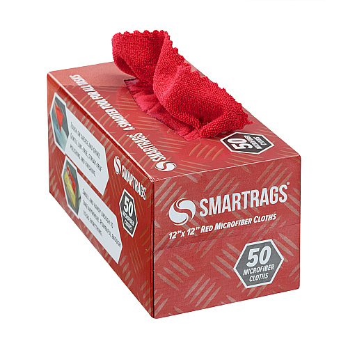 Smart Rags Microfiber Cloths 12x12 Red, Pack Of 50 (M950R-INNERBX)