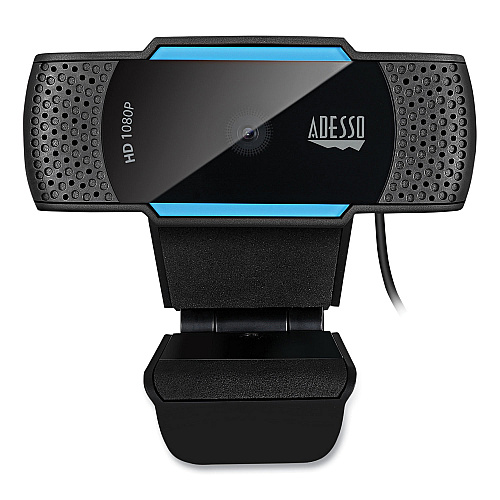 Adesso CyberTrack H5 1080P HD USB AutoFocus Webcam with Microphone, 1920 Pixels x 1080 Pixels, 2.1 Mpixels, Black