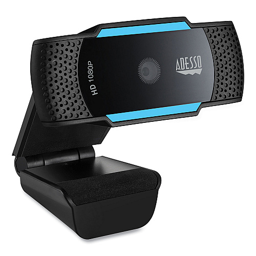 Adesso CyberTrack H5 1080P HD USB AutoFocus Webcam with Microphone, 1920 Pixels x 1080 Pixels, 2.1 Mpixels, Black