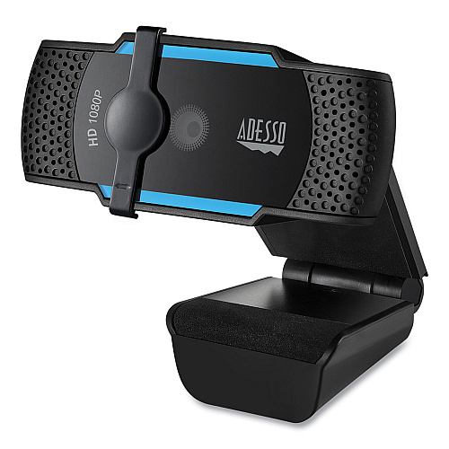 Adesso CyberTrack H5 1080P HD USB AutoFocus Webcam with Microphone, 1920 Pixels x 1080 Pixels, 2.1 Mpixels, Black