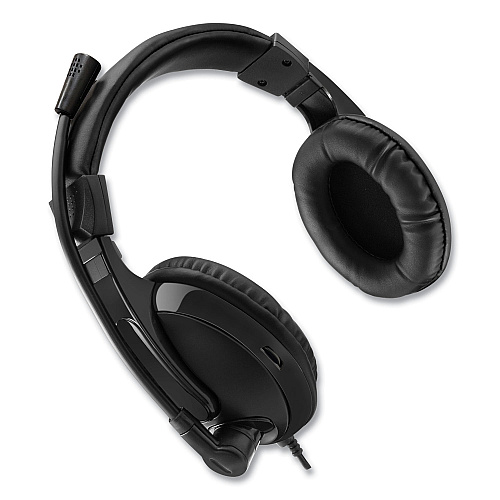 Adesso Xtream H5 Binaural Over The Head Multimedia Headset with Mic, Black