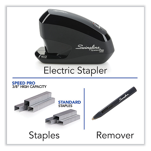 Swingline Speed Pro 45 Electric Staplers Value Pack , 45-Sheet Capacity, Black (42141)