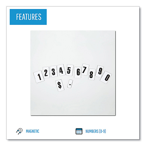 MasterVision Interchangeable Magnetic Board Accessories, Numbers, Black, 0.75"h (KT2020)