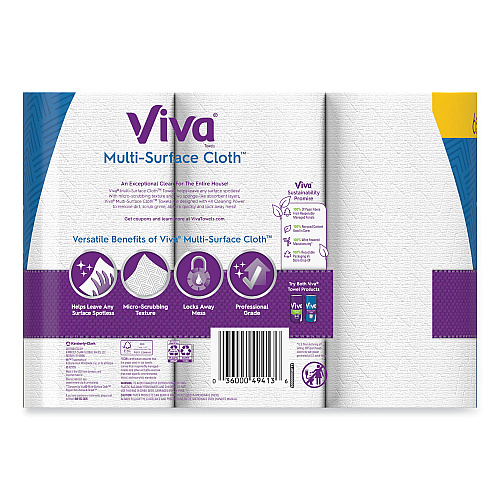 Viva&reg; Multi-Surface Kitchen Cloth Paper Towels, 1-Ply, 83 Sheets, 24 Rolls (49413)