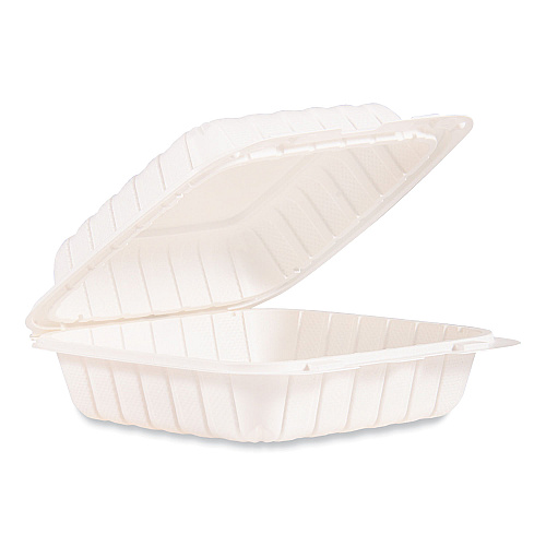 Dart Hinged Lid Containers, Single Compartment, 8.25 x 8 x 3, White, Plastic, 150/Carton (85MFPPHT1R)