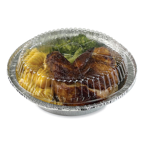Boardwalk&reg; Round Aluminum To-Go Container Lids, Dome Lid, 7", Clear, Plastic, 500/Carton (BWKROUND7CLID)