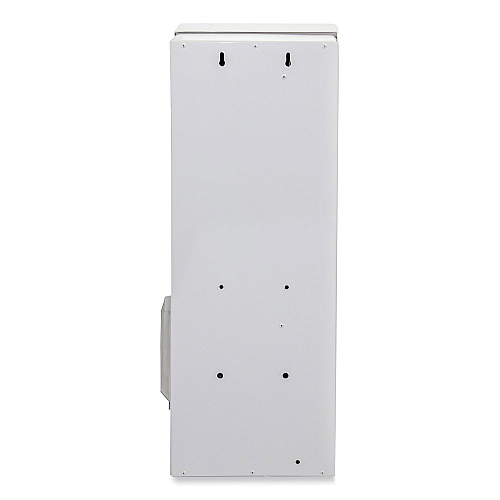HOSPECO Dual Sanitary Napkin/Tampon Dispenser, 25 Cent Coin Mechanism, 11.13 x 7.63 x 26.38, White/Blue (125)