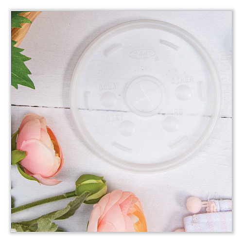 Dart Cold Cup Lids, Fits 8 to 32 oz Cups/Containers, Translucent, 100/Sleeve, 10 Sleeves/Carton (20SL)