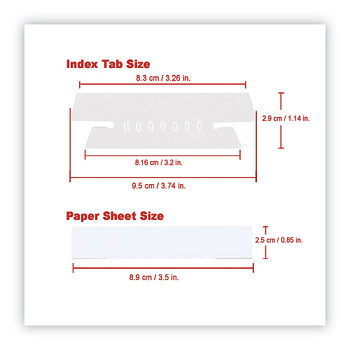 Universal Hanging File Folder Plastic Index Tabs, 1/3-Cut, Clear, 3.7" Wide, 50/Pack (UNV43314)