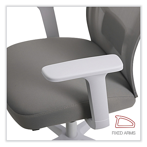 Workspace by Alera Mesh Back Fabric Task Chair, Supports Up to 275 lb, 17.32" to 21.1" Seat Height, Gray Seat, Gray Back (ALEWS42B47)