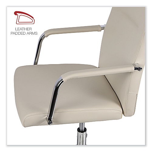 Workspace by Alera Leather Task Chair, Supports Up to 275 lb, 18.19" to 21.93" Seat Height, White Seat, White Back (ALEWS4106)