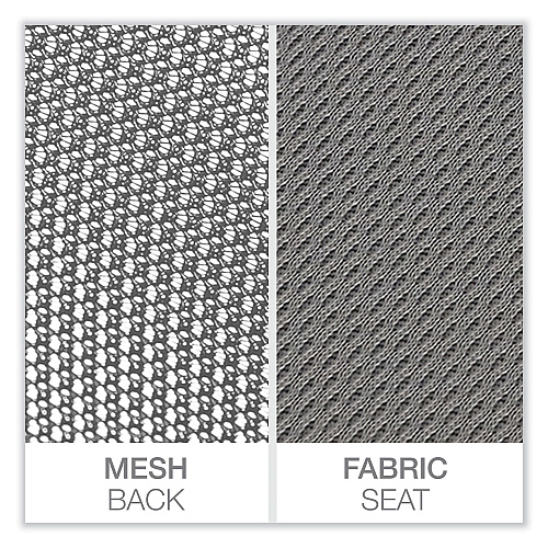Workspace by Alera Mesh Back Fabric Task Chair, Supports Up to 275 lb, 17.32" to 21.1" Seat Height, Gray Seat, Gray Back (ALEWS42B47)