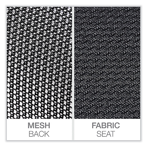 Workspace by Alera Mesh Back Fabric Task Chair, Supports Up to 275 lb, 17.32" to 21.1" Seat Height, Black Seat, Black Back (ALEWS42B17)