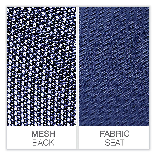 Workspace by Alera Mesh Back Fabric Task Chair, Supports Up to 275 lb, 17.32" to 21.1" Seat Height, Navy Seat, Navy Back (ALEWS42B27)