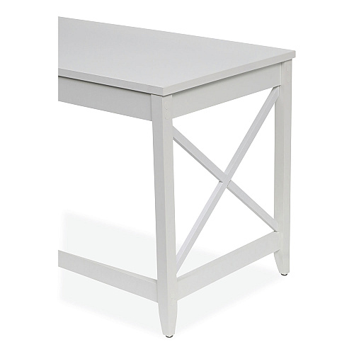 Workspace by Alera Farmhouse Writing Desk, 47.24" x 23.62" x 29.53", White (ALEWSF4824WT)