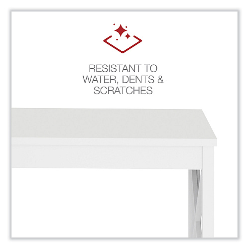 Workspace by Alera Farmhouse Writing Desk, 47.24" x 23.62" x 29.53", White (ALEWSF4824WT)