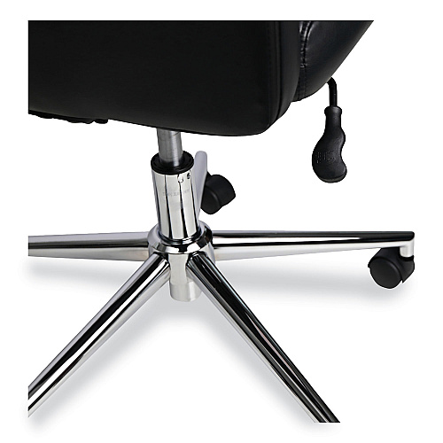 Workspace by Alera Leather Task Chair, Supports Up to 275 lb, 18.19" to 21.93" Seat Height, Black Seat, Black Back (ALEWS4116)