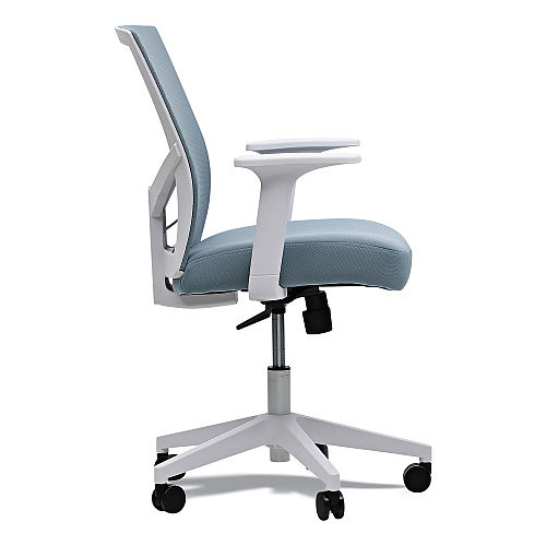 Workspace by Alera Mesh Back Fabric Task Chair, Supports Up to 275 lb, 17.32" to 21.1" Seat Height, Seafoam Blue Seat/Back (ALEWS42B77)